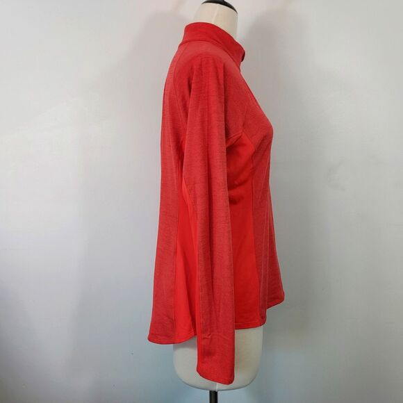 Reebok Womens XL Performance Running Shirt Athleisure Speedwick Thumb Holes Red - Picture 6 of 13